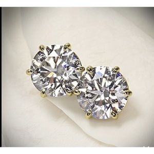 💗 Hypoallergenic Cubic Zirconia Stainless Steel 6mm Earrings NEW